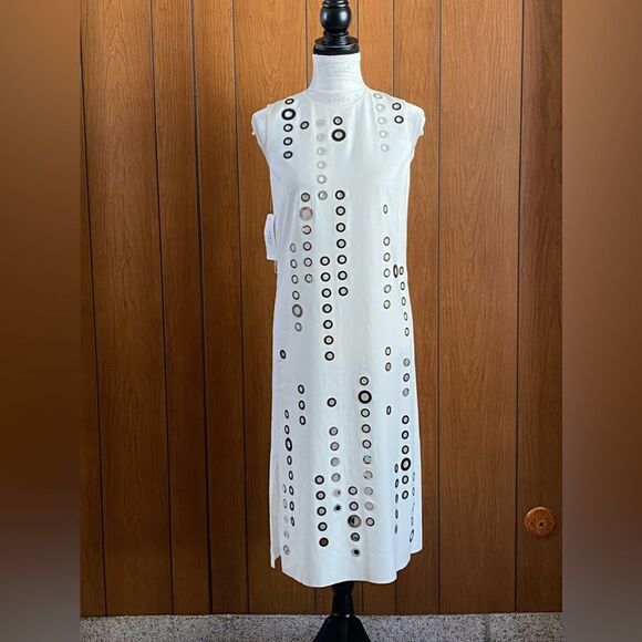 Akris punto Lasercut Eyelet Slip Dress size 4 - Picture 4 of 14